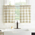 Elrene Home Fashions Farmhouse Living Buffalo-Check Tier Curtain Set for Bathroom or Kitchen Curtains, 30" x 24"(Set of 2 Tiers), Tan/White