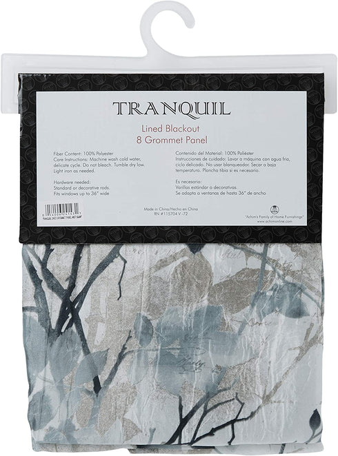 Achim Home Furnishings, Mist Tranquil Lined Grommet Window Curtain Panel, 50" x 84", 50 in x 84