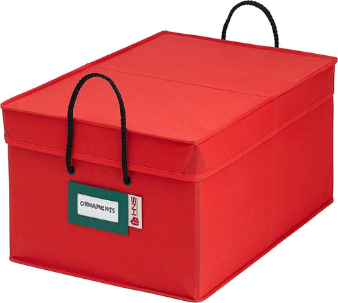 Christmas Ornament Storage Container Box Heavy Duty, Premium Quality Storage Bins - Convenient Durable, 3 Individual Trays Fits Up to 72 - 3? Ornaments Adjustable Cells