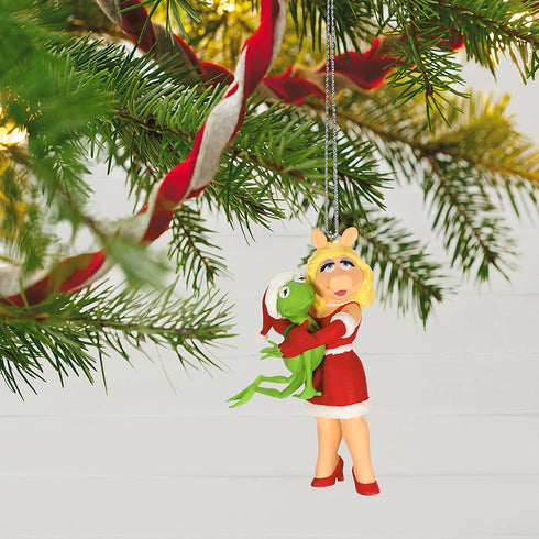 Hallmark Keepsake Christmas Ornament 2021, The Muppets Kermit and Miss Piggy Kermit's Holiday Hug