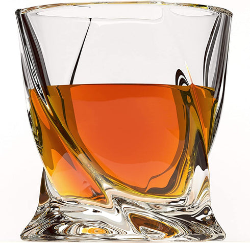 Whiskey Glass Set of 4 - Premium Crystal Clear Glasses - Tasting Tumblers for Drinking Large 10 oz - Elegant Whisky Gift Box Set Glassware for Scotch or Bourbon