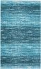 AMIDA - Blue Entryway Rug Washable Non-Slip Backing - 3'—5' Contemporary Modern Abstract Stripe Door Mat Turquoise and Dark Green- Flat Weave - Easy Care ,Available for Kitchen and Bedroom