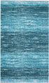 AMIDA - Blue Entryway Rug Washable Non-Slip Backing - 3'—5' Contemporary Modern Abstract Stripe Door Mat Turquoise and Dark Green- Flat Weave - Easy Care ,Available for Kitchen and Bedroom