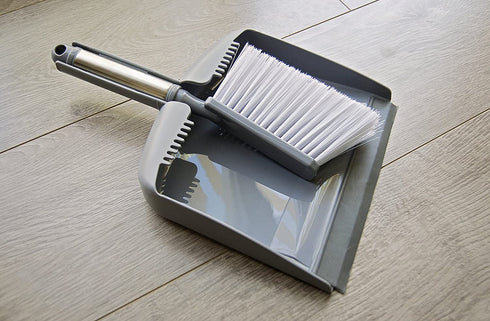 Evriholder Sophisti-Clean Stainless Steel Dustpan and Brush, Silver