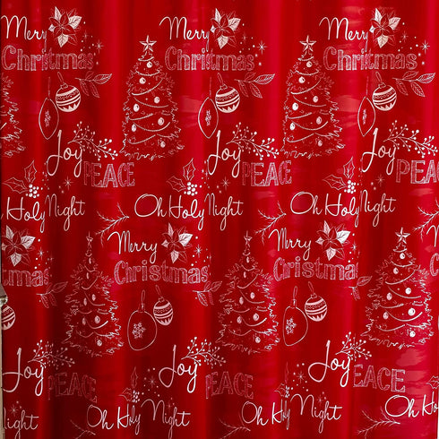 Christmas Shower Curtain - Chalkboard Writing of Wishes for The Holidays