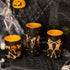 YUROZAC Halloween Flameless Candles with Timer, Flickering Battery Operated Real Wax Electric LED Pillar Candles for Halloween Decoration Set of 3 Orange, 456 Tall