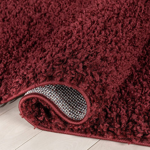 Well Woven Elle Basics | Emerson Shag Deep Red | Textured Mat Rug 2x4 (2'3" x 3'11")