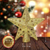 Christmas Tree Topper Star Christmas Tree Topper Lighted with LED Magic 5 Dynamic Patterns Rotating Projector and Switch, 3D Glitter Hollow Gold Xmas Tree Topper for Christmas Tree Decorations