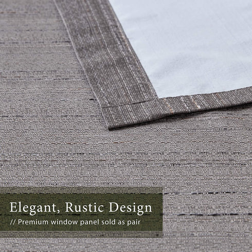 Hyde Lane Linen Textured Window Curtains for Living Room Rustic Farmhouse Style Bedroom Drapes | Grasscloth Look with Room Darkening & Grommets Decor - Off/White 40x95 Inches, 2 Panels