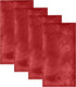Elrene Home Fashions Caiden Elegance Damask Fabric Napkins (Set of 4), 17" x 17", Red