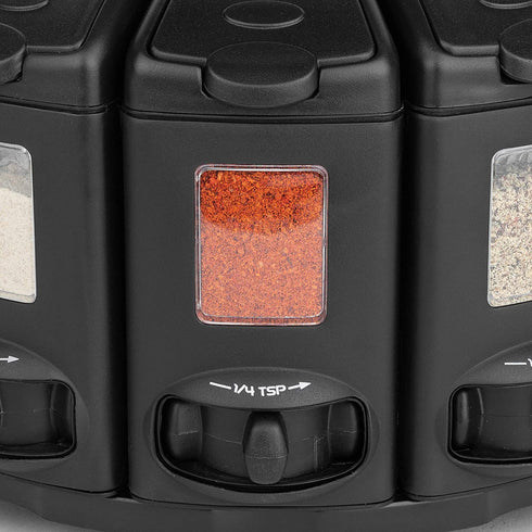 Kitchen Art Select-A-Spice Auto-Measure Pro Carousel 12 Compartments Black 9.5 x 9.5 x 6.5 inches