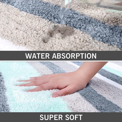 Bathroom Rug Mat, 20"x32", Extra Soft Absorbent Premium Green Bath Rug, Non-Slip Comfortable Bath Mat, Machine Wash Dry, Carpet for Tub, Shower, Bath Room