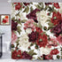 Homewelle Burgundy Floral Shower Curtain Watercolor Rustic Flower Rose Red White Girl Retro Leaves Blossom Peony Woman 60Wx72L Inch Waterproof 12 Pack Shower Hooks Polyester Fabric Bathroom Bathtub