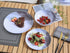 Melamine Plates and Bowls Set - 12pcs Dinnerware Sets for 4, Dinner Plates for Indoor and Outdoor Use, Break-resistant, Grey & White
