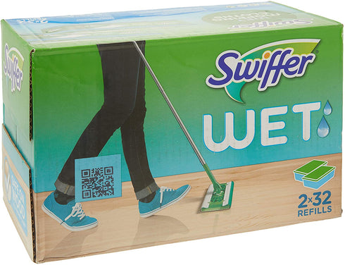 Swiffer Sweeper Wet Mopping Cloths Refills Open Window Fresh 32 Count Pack of 2