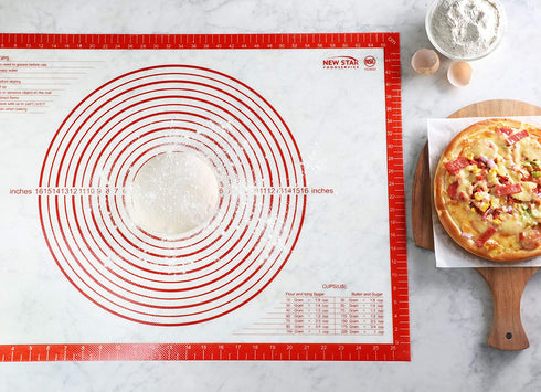 New Star 1029024 Non-Slip Silicone Pastry Mat, Extra Large with Measurements, 20x28'', NSF International Certified