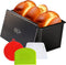 HiliStar Pullman Loaf Pan Set - with Lid Cover, Dough Scraper, Cutter, Rubber Sponge - Aluminum Pain De Mie Non-stick Bread pan with lid, Black Baking box Toast Bread bakeware - 8.3"x4.7"x4.4"