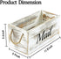 HoreZer Wood Mail Holder Box,Decorative Mail Organizer Box Countertop,Letter Holder Box for Desk with Chalkboard & Rope Handles,Rustic Desk Mail Organizer Home Office(White)