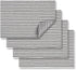 Cackleberry Home Black and White Ticking Stripe Placemats 13 x 19 Inches Woven Cotton Reversible, Set of 4