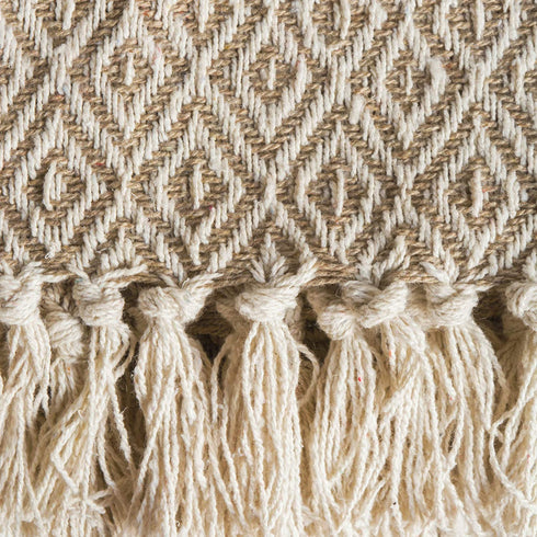 DII Rustic Farmhouse Cotton Diamond Blanket Throw with Fringe for Chair, Couch, Picnic, Camping, Beach, & Everyday Use, 50 x 60 - Double Diamond Stone