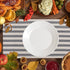 Home Brilliant Farmhouse Placemats Set of 6 Heat Resistant Dining Table Mats for Kitchen Table, 13 x 19 inches, Stripes, Grey and Beige