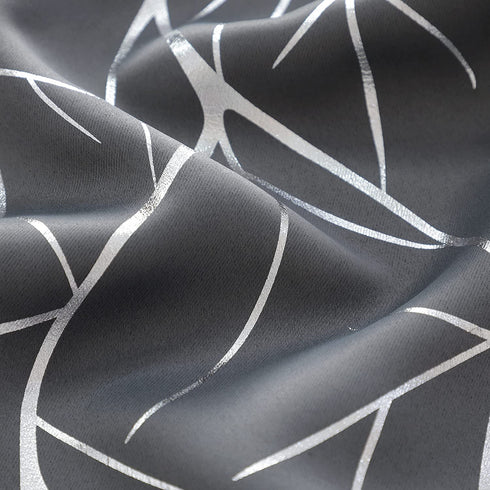 Estelar Textiler Kids Room Darkening Blackout Curtains Grommet Bedroom Decorative Silver Wave Line Curtains for Bedroom 38W x 54L Grey 2 Panels