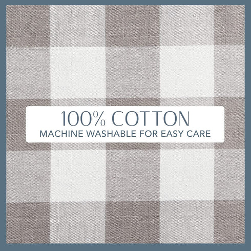 Elrene Home Fashions Farmhouse Living Buffalo Check Napkin Set of 4, 20" x 20", Gray/White 4