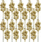 DIYASY Glitter Gold Berry Stems,20 Pcs 7.8 Inch Artificial Christmas Tree Picks Decoration and Christmas Tree Filler Ornaments,DIY Xmas Wreath, Holiday and Home Decor