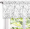 DriftAway Tree Branch Abstract Ink Printing Lined Thermal Insulated Window Curtain Valance Rod Pocket 52 Inch by 18 Inch Plus 2 Inch Header Silver Gray 1 Pack