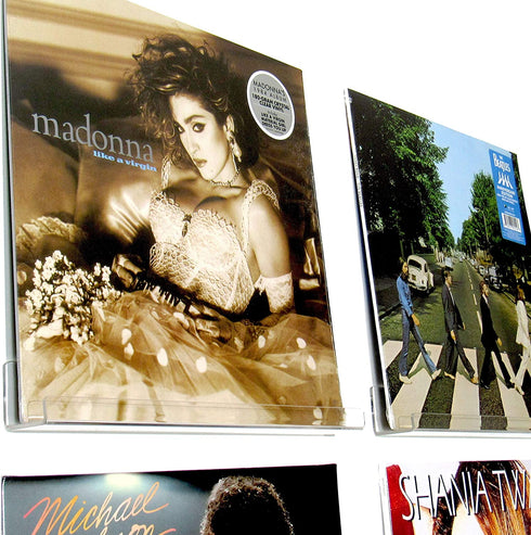 Simply Heaven Clear Vinyl Record Shelf Wall Mount 6 Pack Includes Bonus Bubble Level, Acrylic Album Record Holder, LP Display Floating Shelves