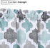 Swag Curtain Valances, Geometric Quatrefoil Trellis Printed Cotton Blend Tailored Swag Curtains for Kitchen Bathroom Window, Aqua/Mint/Grey, 56" W x 36" L
