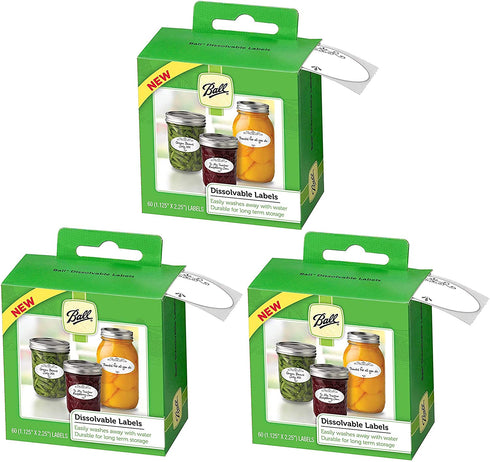 Jarden Ball Dissolvable Canning Labels, 60-Labels per Pack (3-Packs Total)