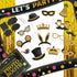 Partyville Photo booth Props - Real Gold Glitter Pre Assembled 23 Pcs Wedding Photo Booth Props - Customizable Birthday Photo Booth Props Selfie Frame & Foil Backdrop Roaring 20s Photo Booth Props