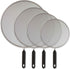 U.S. Kitchen Supply Set of 4 Classic Splatter Screens, 13", 11.5", 10", and 8" - Stainless Steel Fine Mesh, Comfort Grip Handles - Use on Boiling Pots Frying Pans - Grease Oil Guard, Safe Cooking Lid