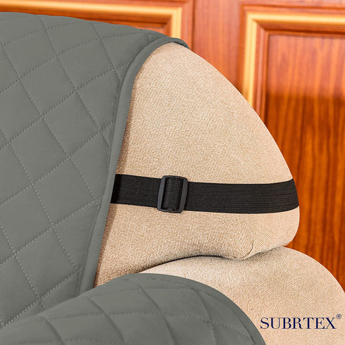 Subrtex Sofa Slipcover Reversible Armchair Cover Quilted Chair Slipcover Couch Cover Furniture Protector for Living Room Washable Chair Slip Cover for Pets (Chair, Light Gray)