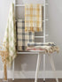 DII Modern Farmhouse Plaid Collection Cotton Fringe Throw Blanket, 50x60, White/Honey Gold