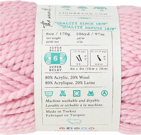 Lion 640-103D Wool-Ease Thick & Quick Yarn , 97 Meters, Blossom