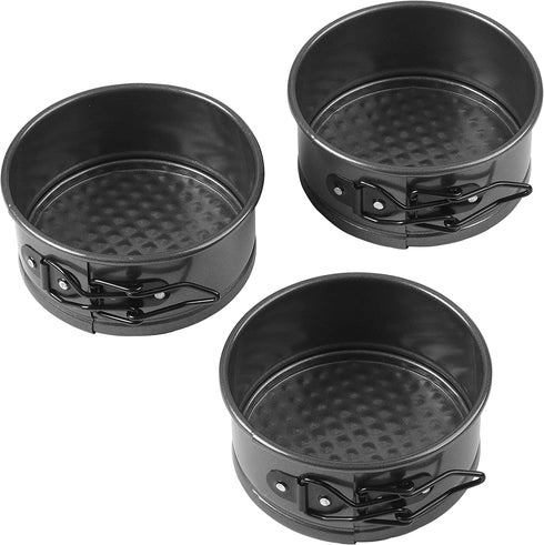 Wilton 4-Inch Mini Springform Pans for Mini Cheesecakes, Pizzas and Quiches, 3-Piece Set, Steel
