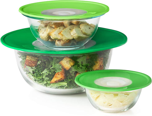 OXO Good Grips 3 Piece Reusable Silicone Lid and Splatter Guard Set, Green, (S, M, & L - 3 Piece Set)