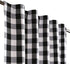 Check Tab Top Curtains, Farmhouse Cotton Curtains, Curtain 2 Panel Set, Gingham Plaid Cotton 50x108 Black/White Curtains, Reverse Window Panels, Curtain Drapes Panels, Bedroom Curtains, Set of 2