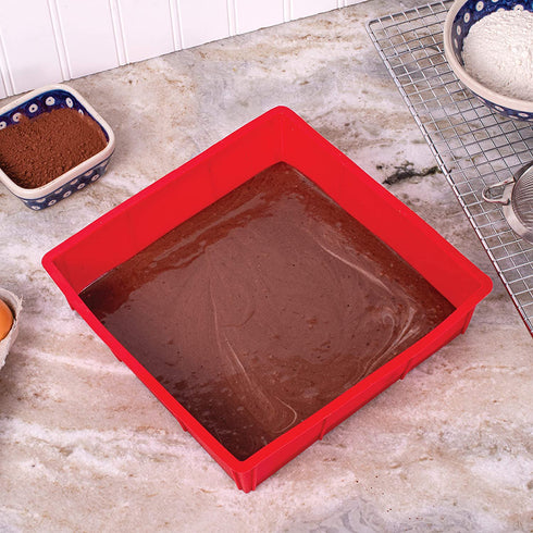 Mrs. Anderson's Baking 43636 9-Inch Square Cake Pan, Non-Stick European-Grade Silicone