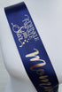 Twinkle Little Star Baby Shower Sash for Mom to Be Navy & Gold with Silver Pin for adjustable sizing Banner