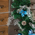 FUNARTY 6 Feet Christmas Garland with 30 Lights, Battery Operated Lighted Garland, Artificial Prelit Christmas Garlands with Blue and Silver Ornaments for Mantle Xmas Holiday Fireplace Decoration
