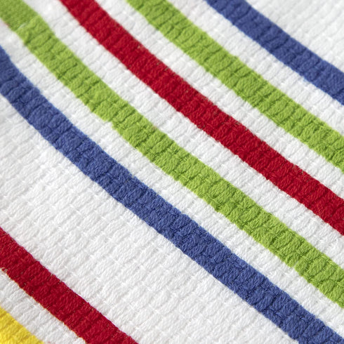 T-Fal Textiles 22418 2-Pack 100-Percent Cotton Print Dual Sided Dish Cloths, Stripe Red Multi Pattern, 4 Pack