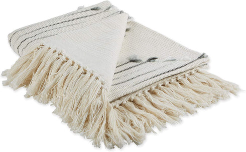 DII Black & Gray Diamond Cut Throw, 50x60 with 2.5" Fringe