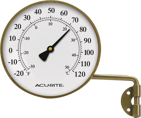 AcuRite, brass 00334 4-Inch Swivel Thermometer, 3.5 Inch