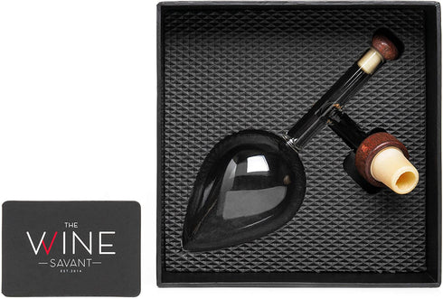 Wine Aerator And Decanter, Hand Blown Borocilicate Glass Wine Aerator on the bottle Aerator for Wine, Whiskey and Spirits 2x5 Inches Transform Your Wine Experience By The Wine Savant