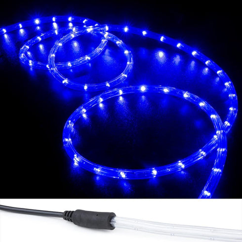 WYZworks 10 ft Blue PRE-Assembled LED Rope Lights - 2 Wire Christmas Holiday Decoration Indoor/Outdoor Lighting | UL Certified