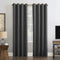 Sun Zero Harding 2-Pack Burlap Weave Thermal Extreme 100% Blackout Grommet Curtain Panel Pair, 52 in x 96, Coal