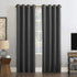 Sun Zero Harding 2-Pack Burlap Weave Thermal Extreme 100% Blackout Grommet Curtain Panel Pair, 52 in x 96, Coal